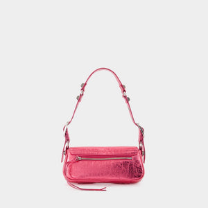 BALENCIAGA Metallic Pink Lamb Leather Crossbody for Women