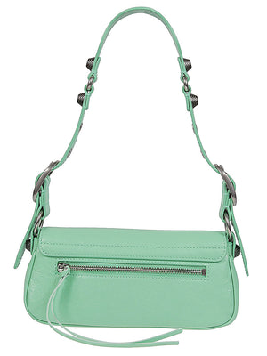 BALENCIAGA Green Leather Crossbody Bag for Women - SS24 Collection