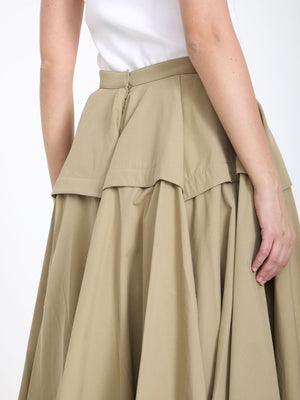 A-Line Ruffle Skirt for Women in Sand