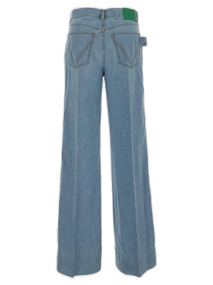 Blue Cotton Pants for Women - مجموعة SS24