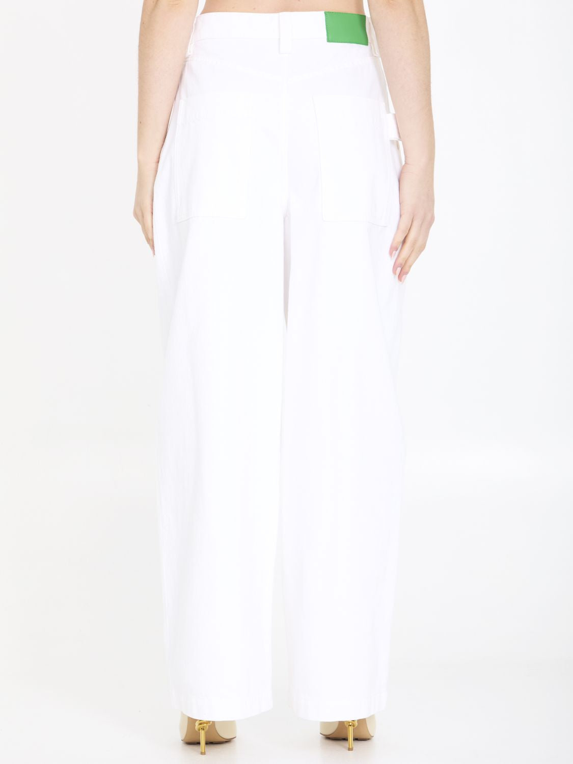 BOTTEGA VENETA White Cotton Trousers for Women - SS24 Collection