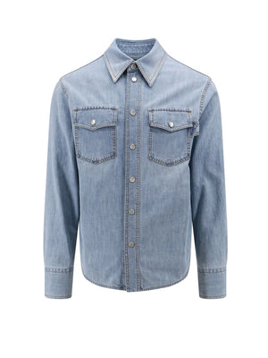 Men's Blue Cotton Shirt - SS24 Collection