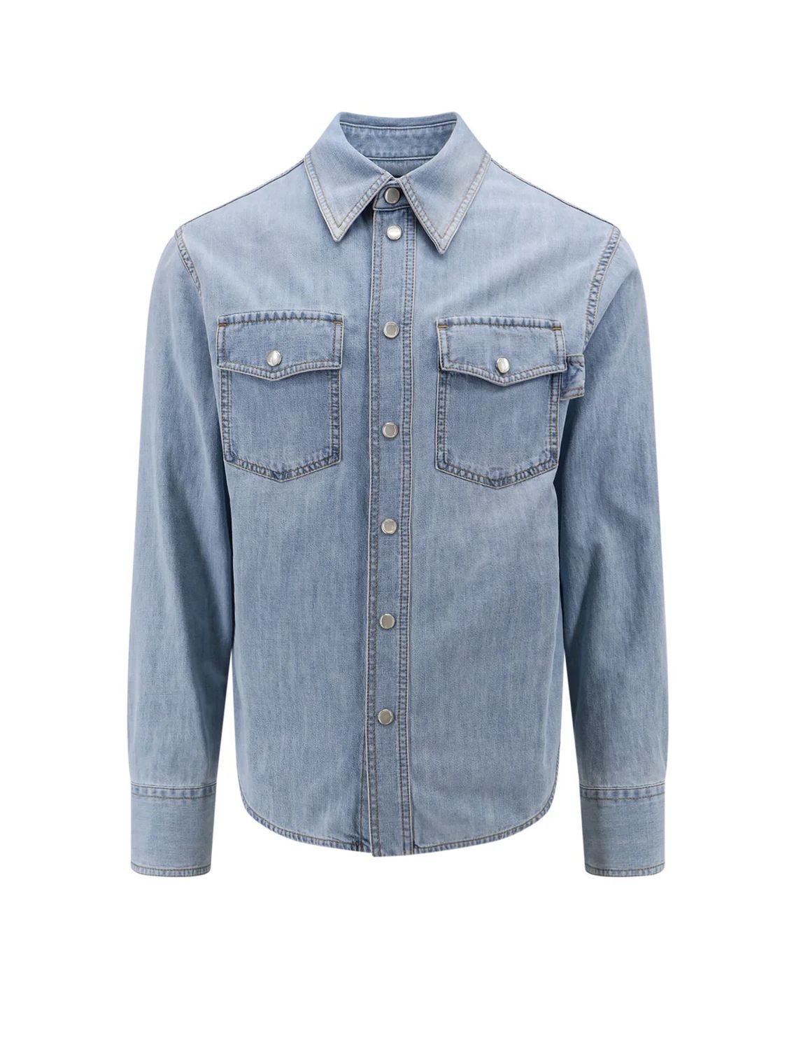 BOTTEGA VENETA Denim Shirt with Flap Pockets for Men