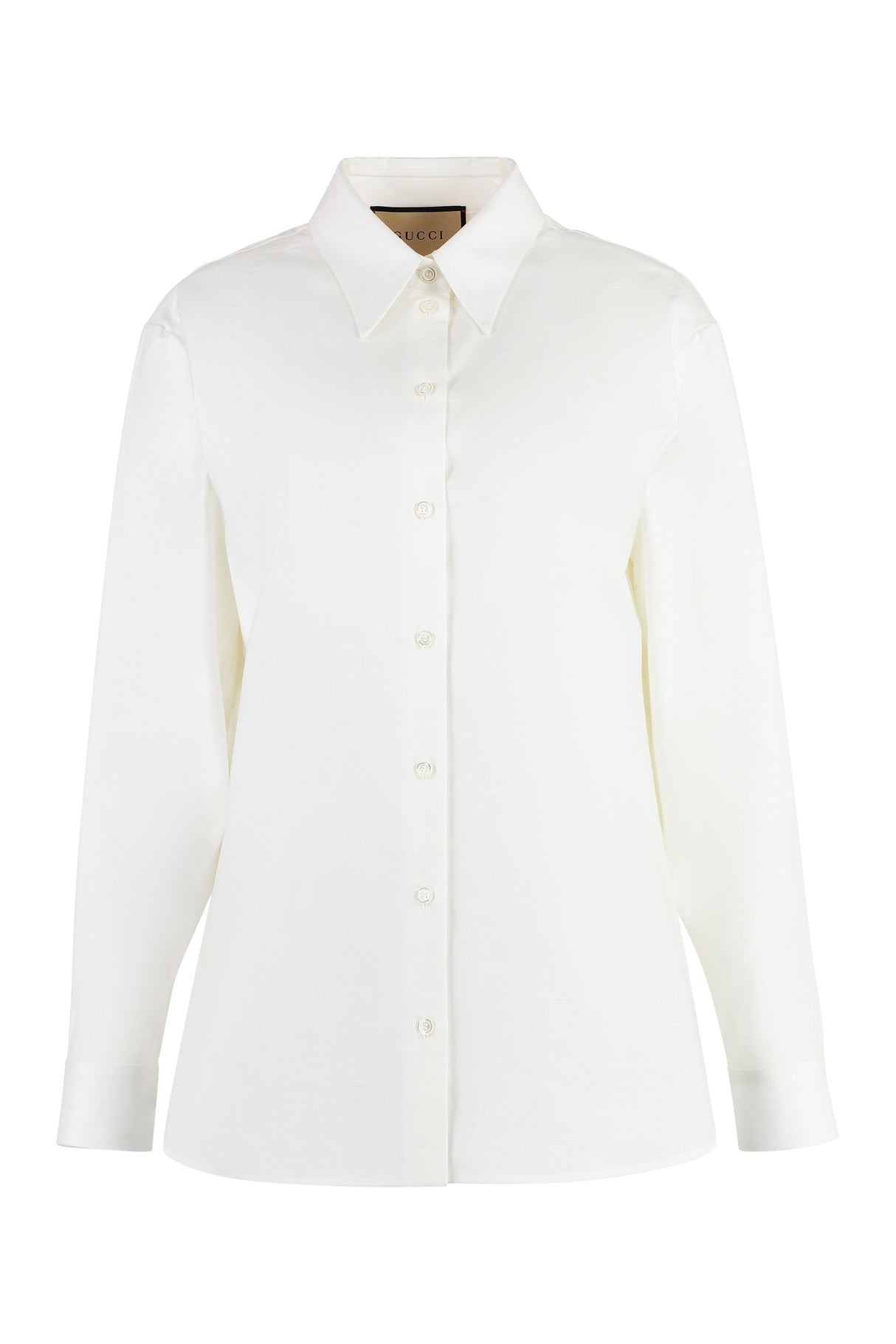 White Rounded Hem Cotton Shirt for Women