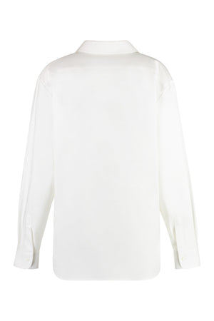 女性用 白綿シャツ - 丸い裾