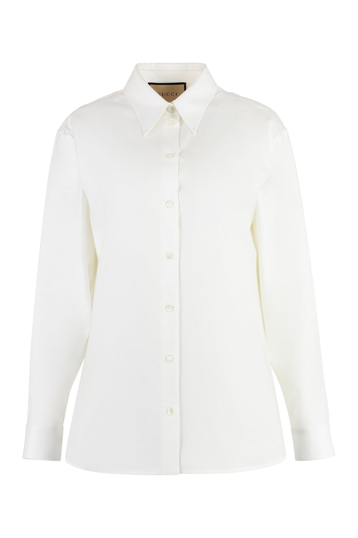 女性用 白綿シャツ - 丸い裾