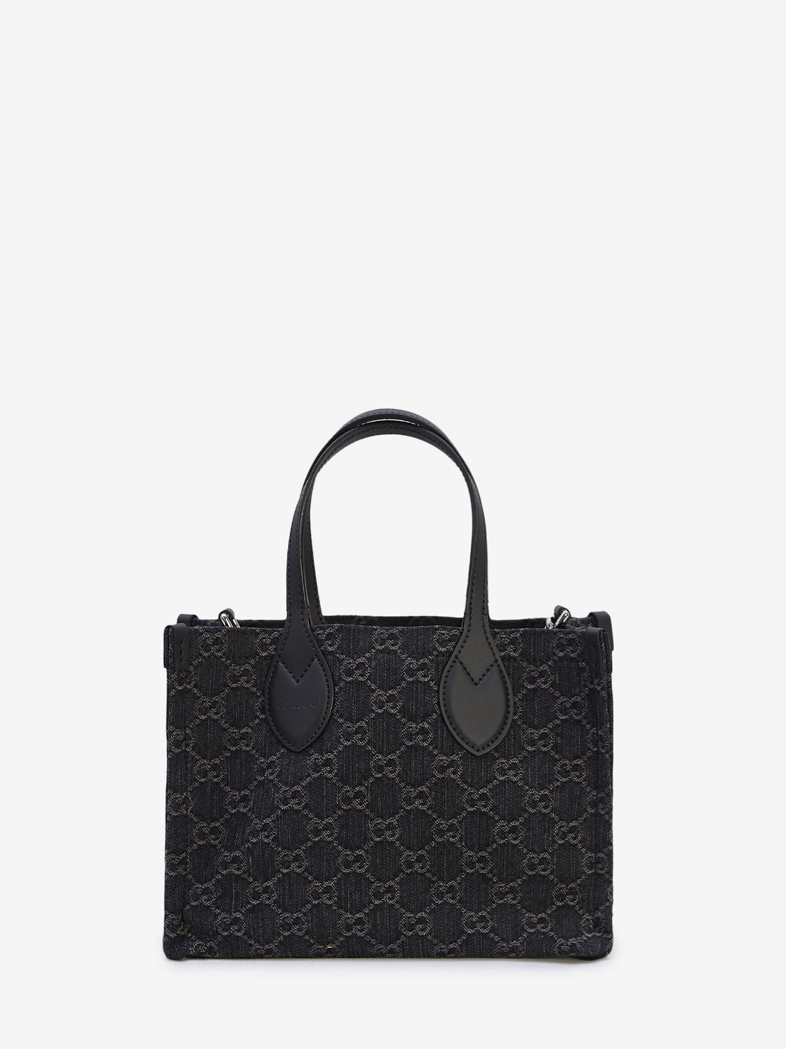 GUCCI Ophidia GG Black and Grey Denim Shopping Bag for Women