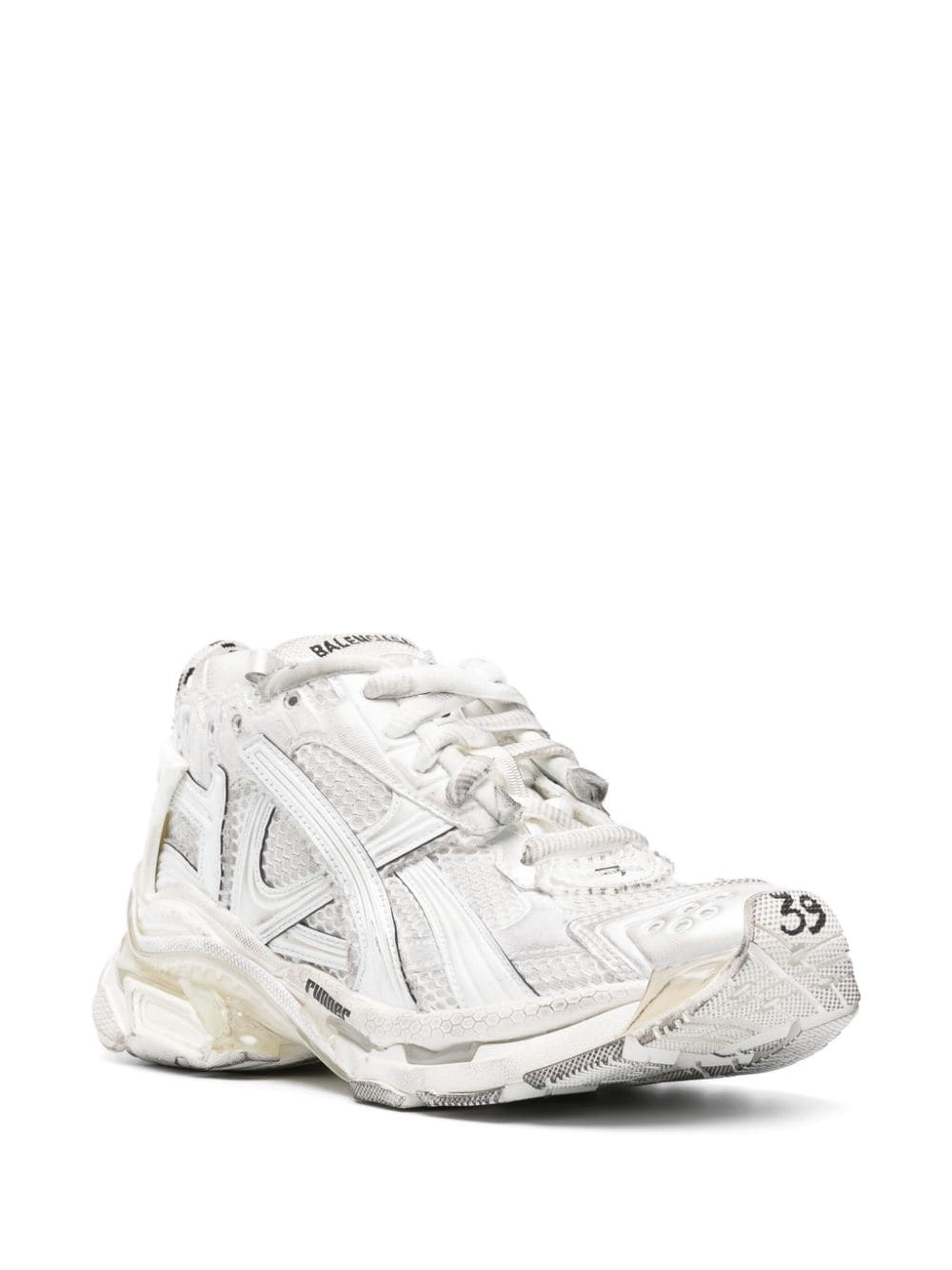 BALENCIAGA Worn-Out Effect Runner Sneakers - Size 7