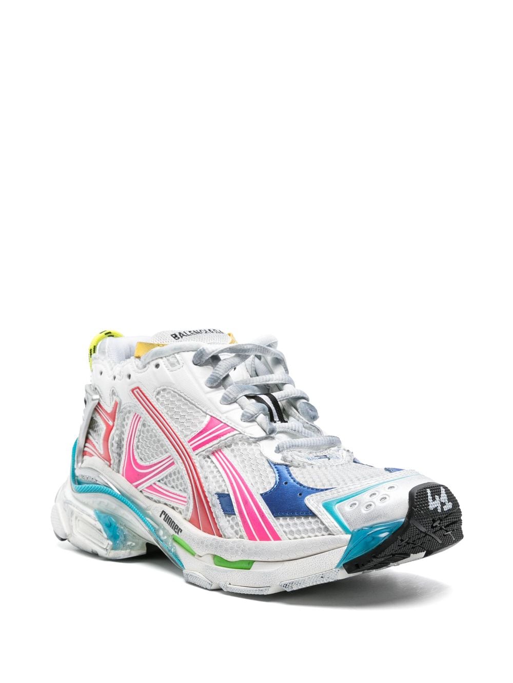 BALENCIAGA Multicolor Distressed Runner Sneakers