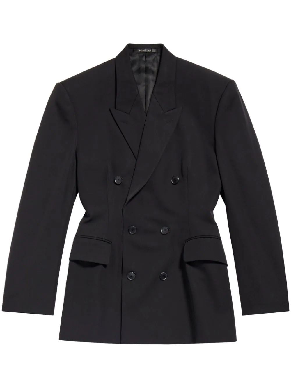 BALENCIAGA Stylish Black Double-Breasted Wool Jacket for Women