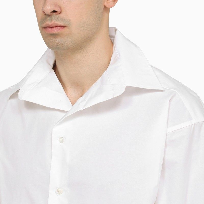 BALENCIAGA Oversized White Cotton Poplin Shirt for Men