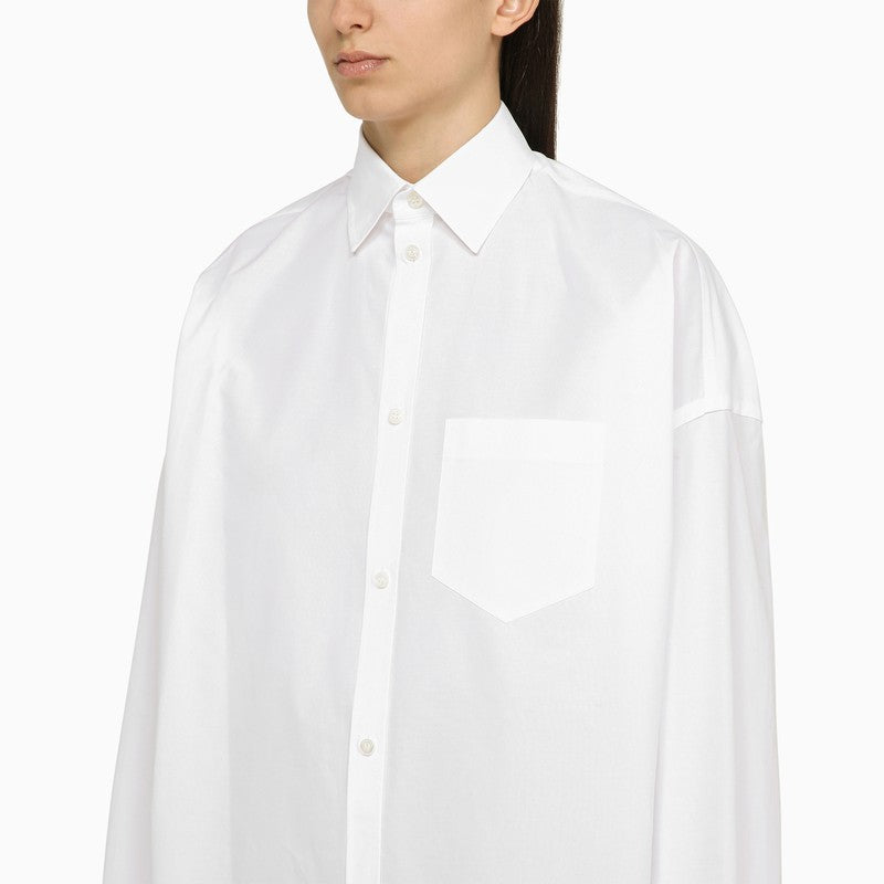 BALENCIAGA Oversized Cotton Shirt with Crystal Logo