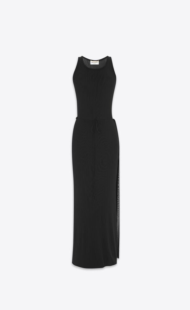 SAINT LAURENT Sleek Black Sleeveless Dress for Women - SS24 Collection