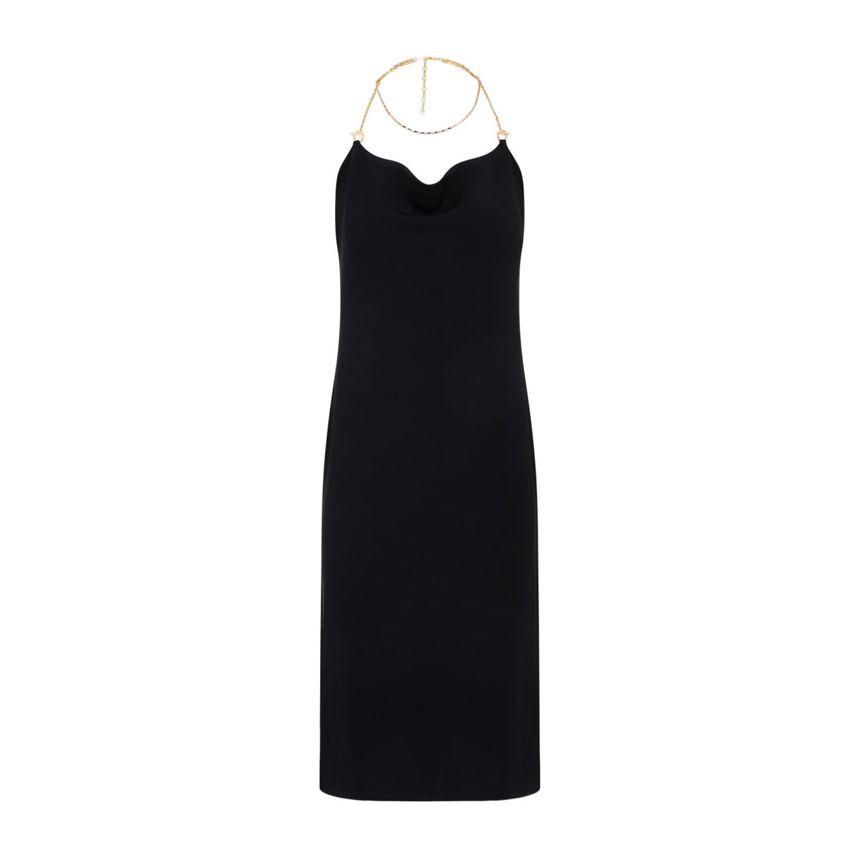 BOTTEGA VENETA Stretch Viscose Dress with Chain Detail for Women - Black