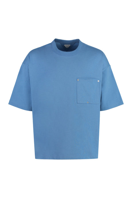 BOTTEGA VENETA Classic Light Blue Crew-Neck T-Shirt for Men