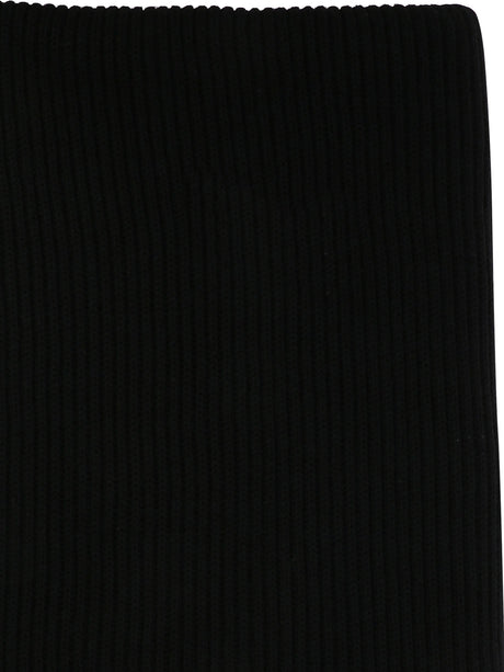 BALENCIAGA Black Logo Wool Scarf for Women