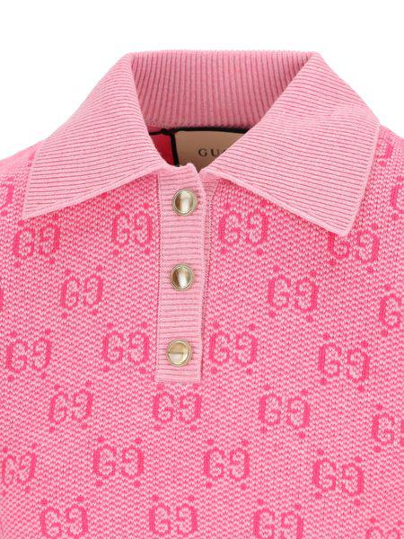 ピンクウールのポロシャツ | SS24コレクション