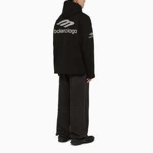 Áo khoác hoodie Oversized cho nam màu đen với họa tiết thể thao phản quang