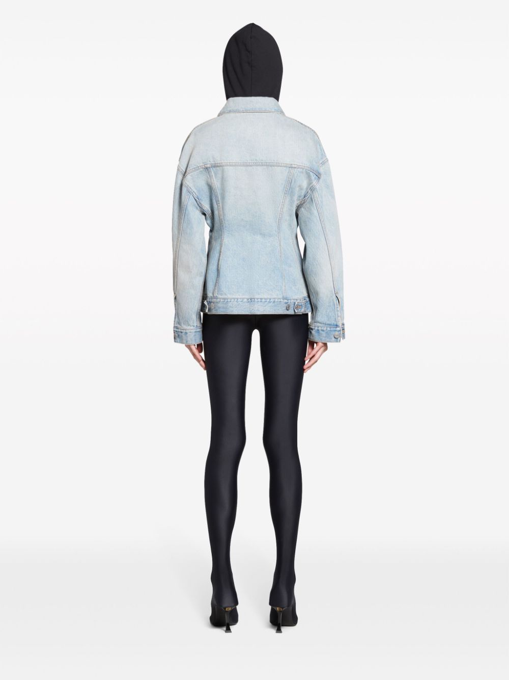 BALENCIAGA Women's Denim Jacket for 24SS Season - Light Indigo and Madder