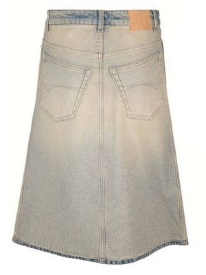 BALENCIAGA Midi Denim Skirt: Inside Out Design for Women