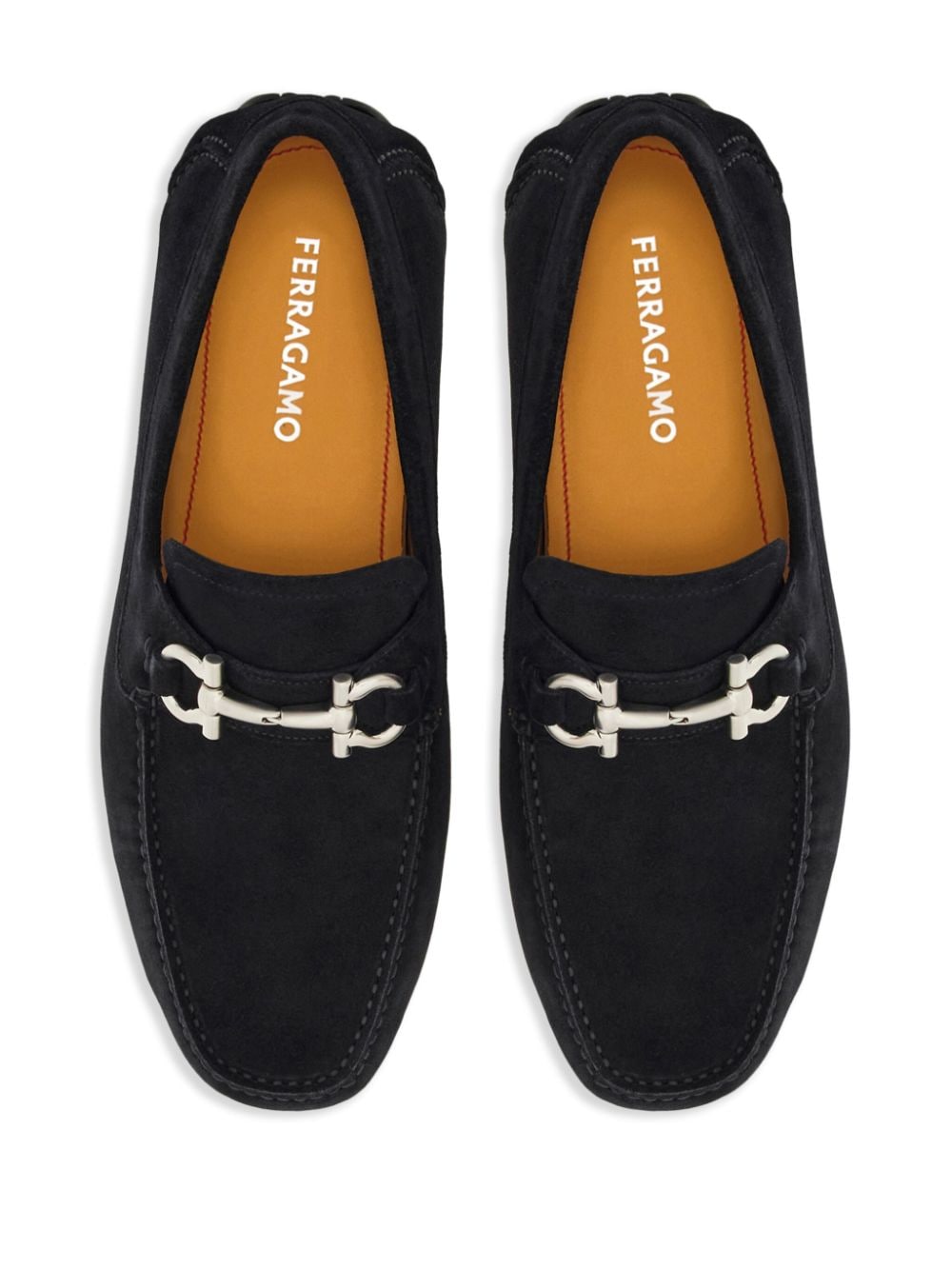 FERRAGAMO Classic Suede Loafers with Horsebit Detail