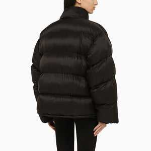 BALENCIAGA Black Nylon Down Jacket with Logo for Women - Season SS24