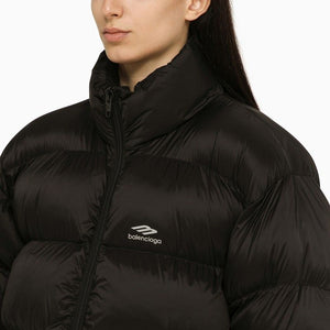 BALENCIAGA Black Nylon Down Jacket with Logo for Women - Season SS24