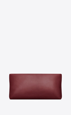 SAINT LAURENT Maroon Monogram Pouch Handbag for Women