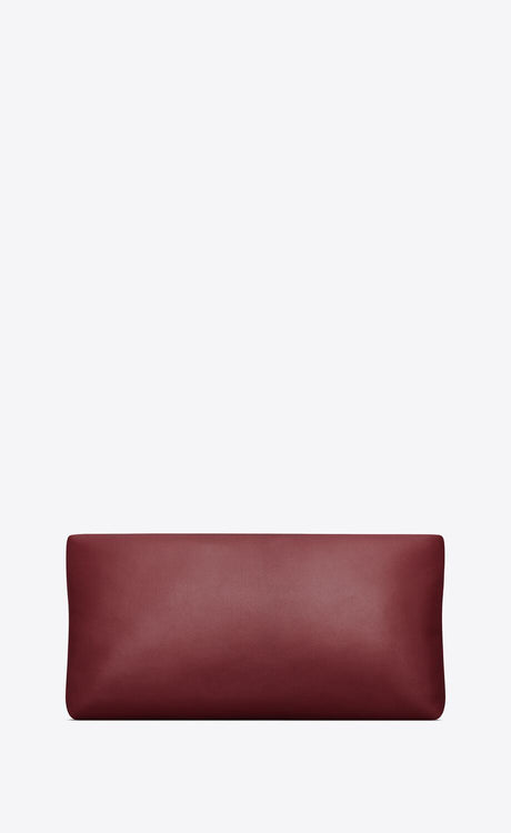 SAINT LAURENT Maroon Monogram Pouch Handbag for Women