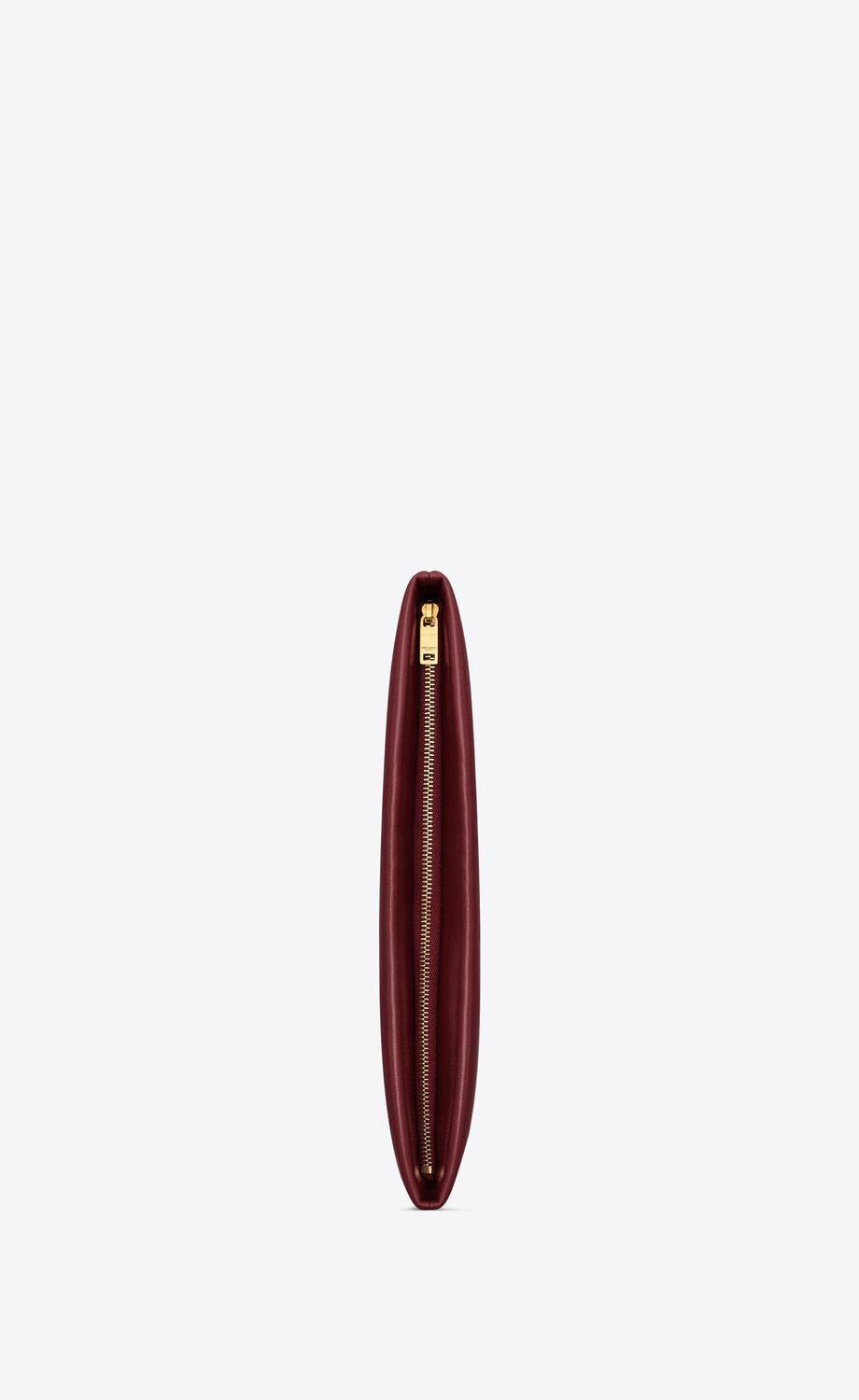 SAINT LAURENT Maroon Monogram Pouch Handbag for Women