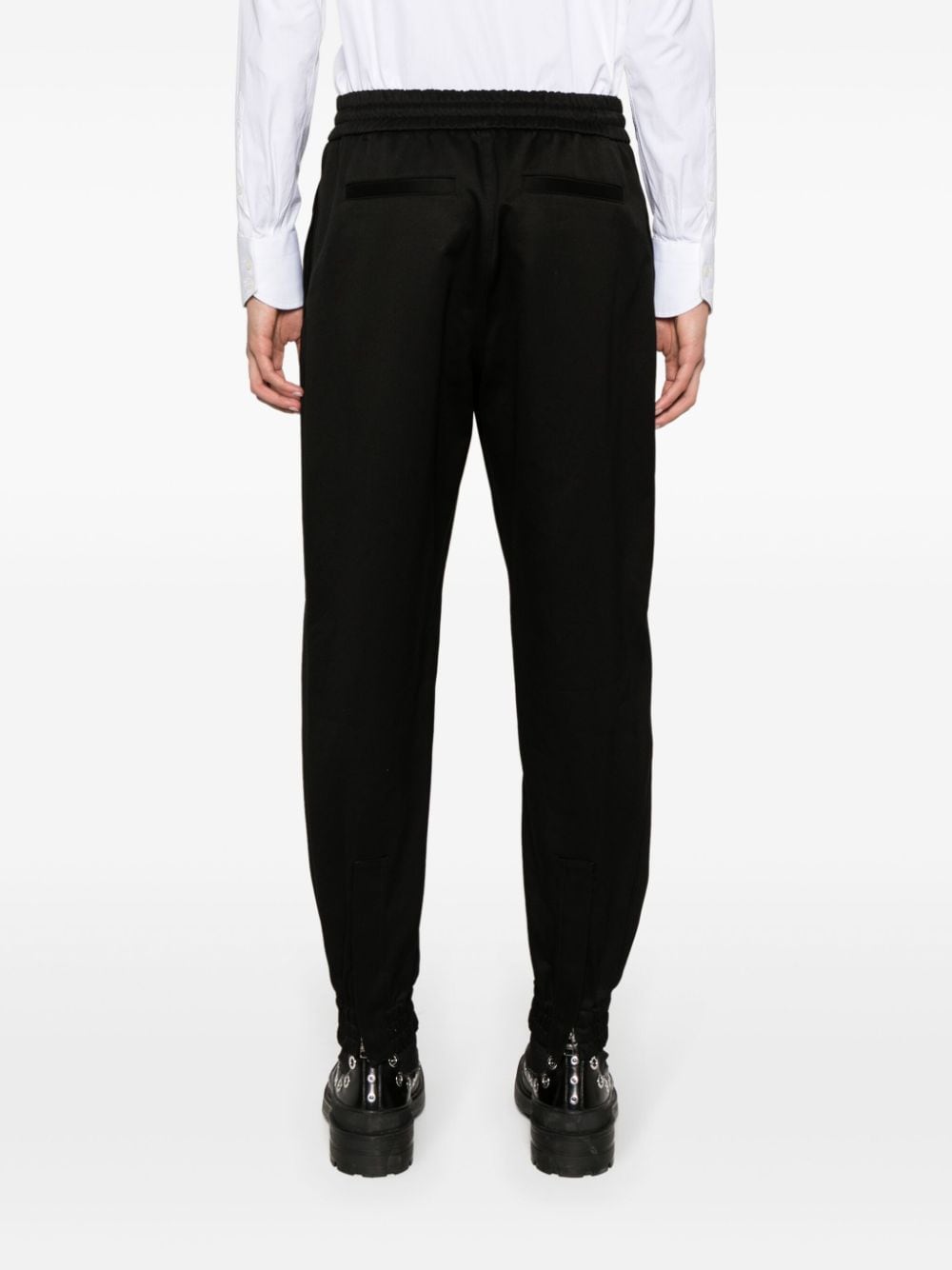 ALEXANDER MCQUEEN Men's Black Twill Weave Cotton Trousers for SS24