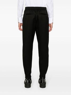 ALEXANDER MCQUEEN Men's Black Twill Weave Cotton Trousers for SS24