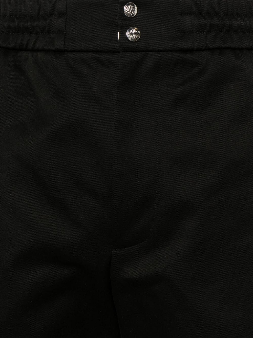 ALEXANDER MCQUEEN Men's Black Twill Weave Cotton Trousers for SS24