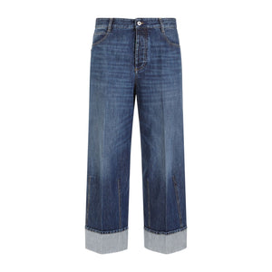 BOTTEGA VENETA SS24 Men's Blue Cotton Denim Pants