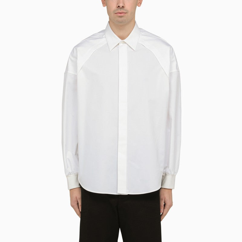 ALEXANDER MCQUEEN White Cotton Shirt with Ribbed Cuffs for Men - SS24 Collection