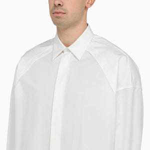 ALEXANDER MCQUEEN White Cotton Shirt with Ribbed Cuffs for Men - SS24 Collection