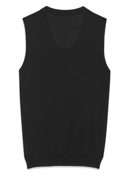 Áo tank top lông cừu đen 100% cho phái nữ