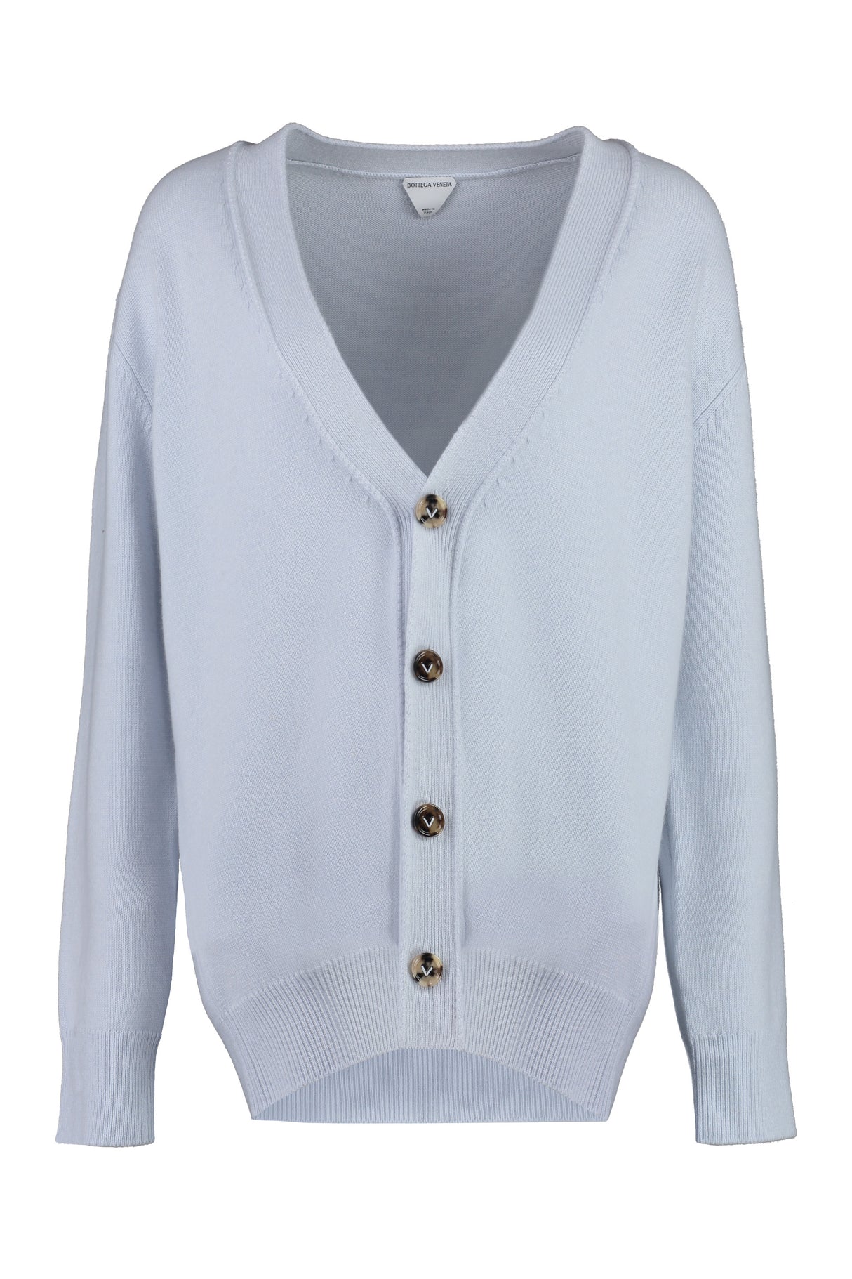 Luxurious Cashmere Cardigan with Leather Patches