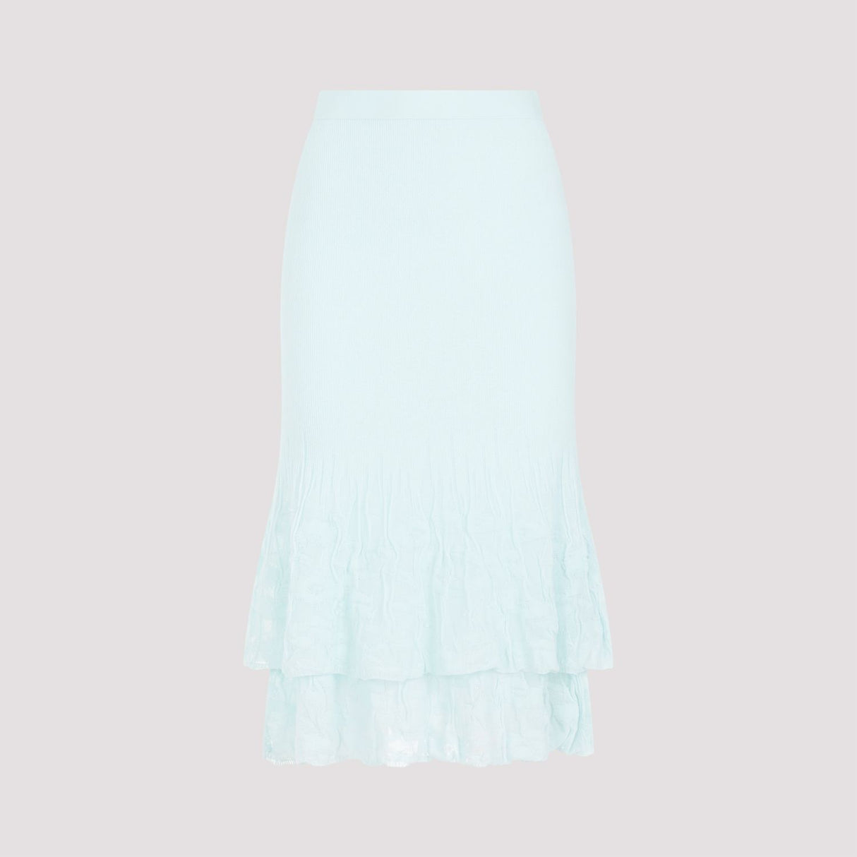 Blue Cotton Midi Skirt for Women