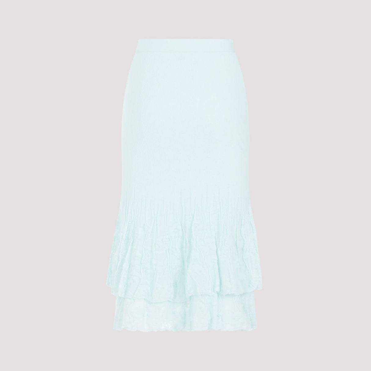 Blue Cotton Midi Skirt for Women