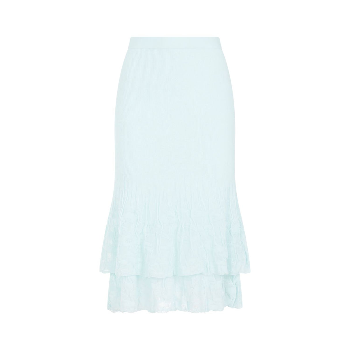 Blue Cotton Midi Skirt for Women