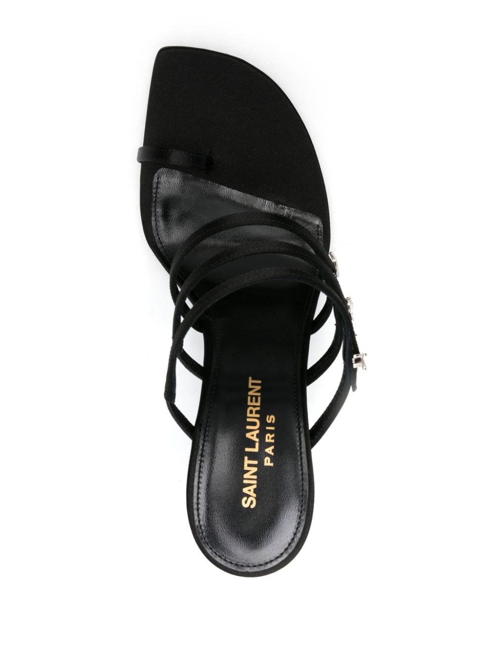 SAINT LAURENT 24SS Women's Black Heeled Sandals - Seasonal Must-Have!