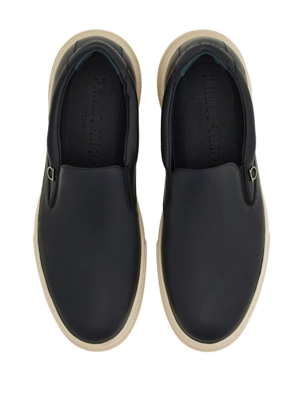 FERRAGAMO Classic Black Leather Slip-On Shoes for Men