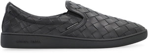 BOTTEGA VENETA Men's Black Leather Slip-On Sneakers for SS24