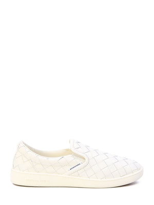 Men's White Woven Slip-On Sneakers for SS24