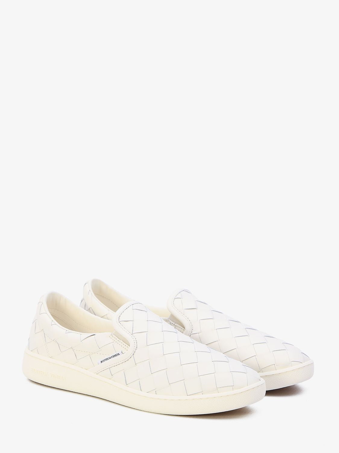 Men's White Woven Slip-On Sneakers for SS24