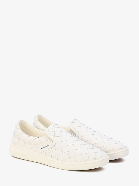 Intrecciato Slip-On Sneaker in White Calfskin for Men - SS24