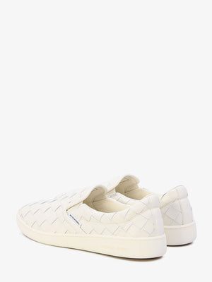 Men's White Woven Slip-On Sneakers for SS24