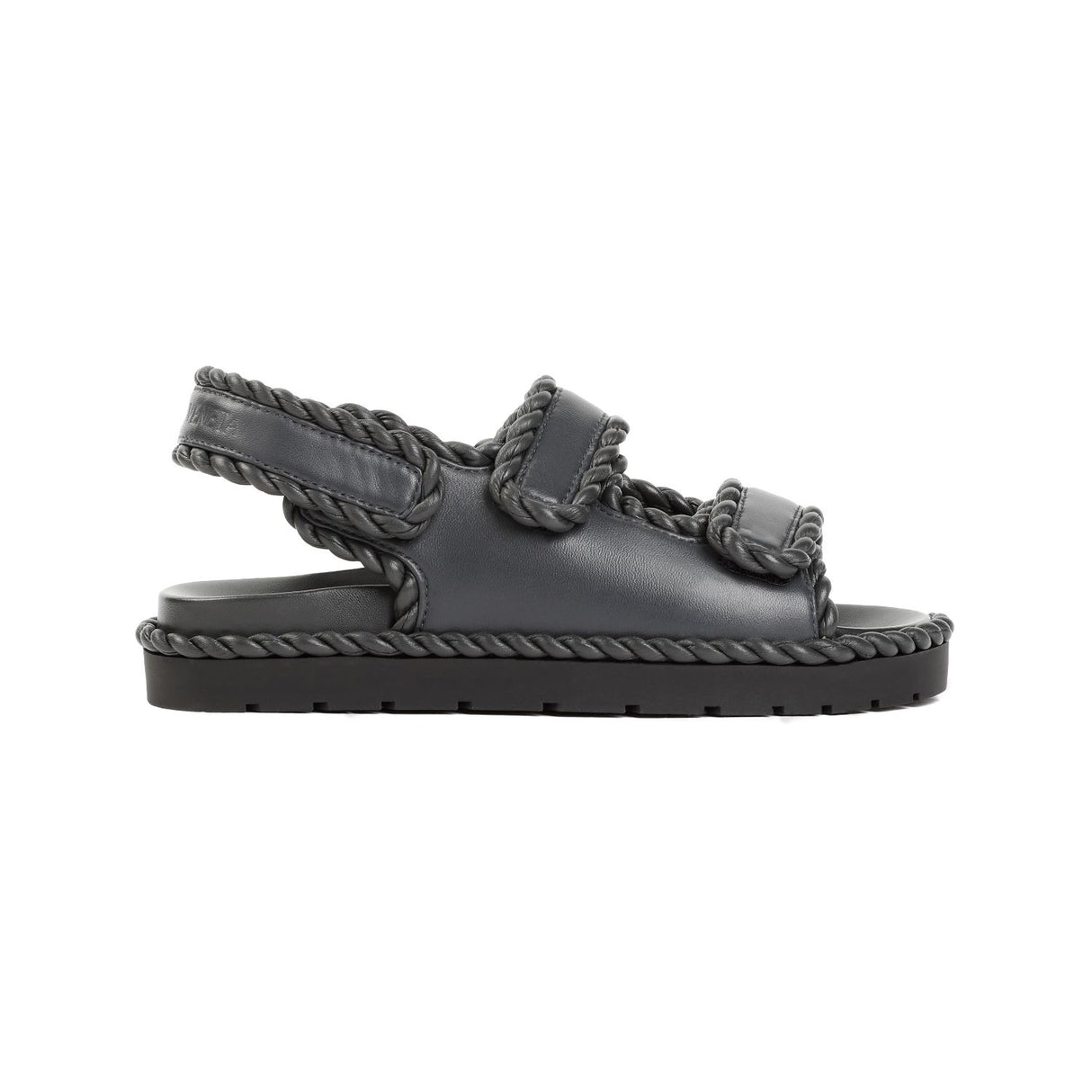 BOTTEGA VENETA Gray Torchon Decorated Flat Sandals for Women