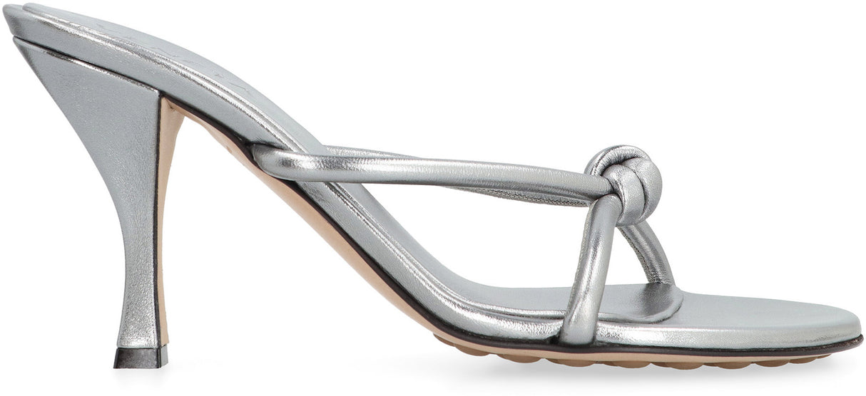 鑲鏡金屬皮革扁跟拖鞋 - SS24系列